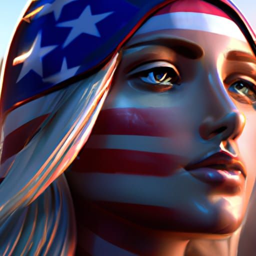 Patriotic Portrait in Hyperdetailed Style