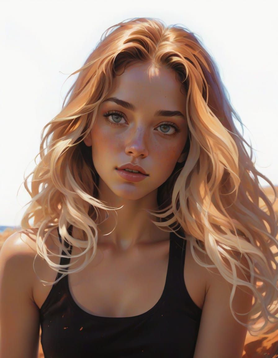 Youthful Girl in Vibrant Digital Art Style