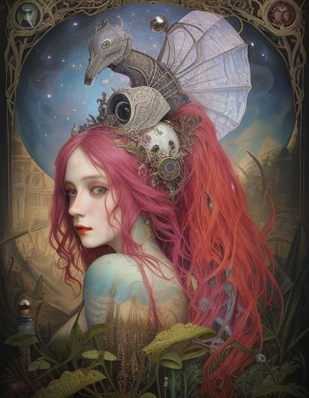 Cryptid Mermaid in Post-Apocalyptic Wonderland Harbor