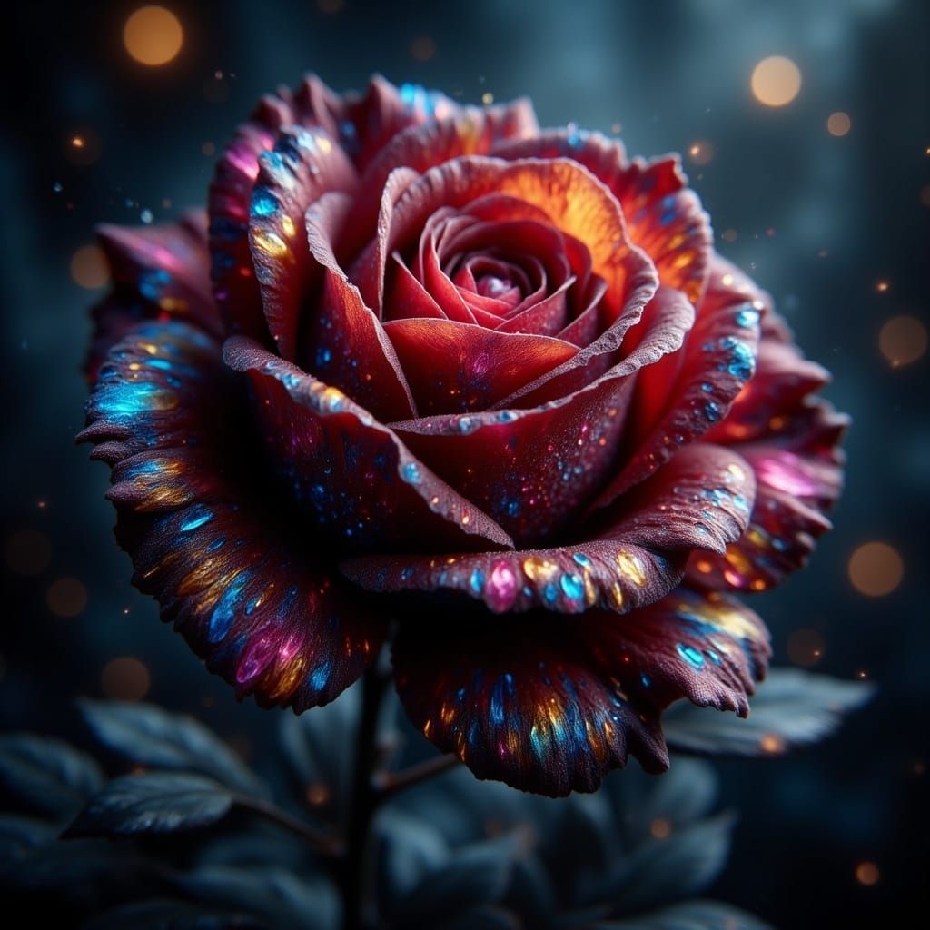 Velvet-Crowned Rainbow Rose