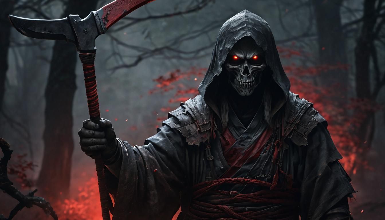 Hitokiri Executioner in Dark Gothic Horror Style