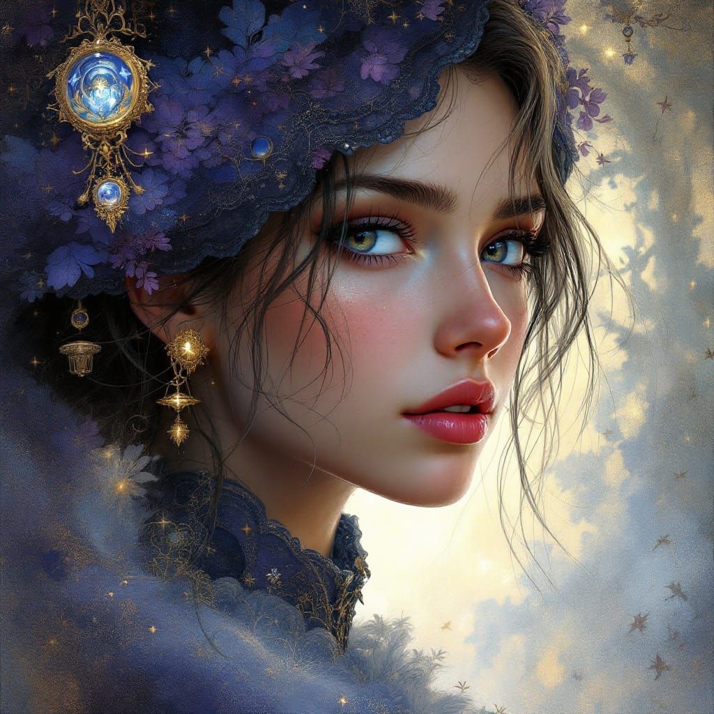 Girl's Enchanting Portrait in High-Fantasy Style