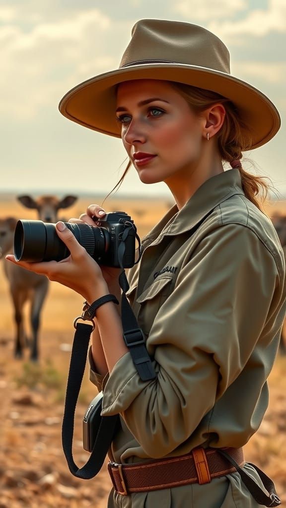 African Wildlife Photographer in Hyperrealistic Style