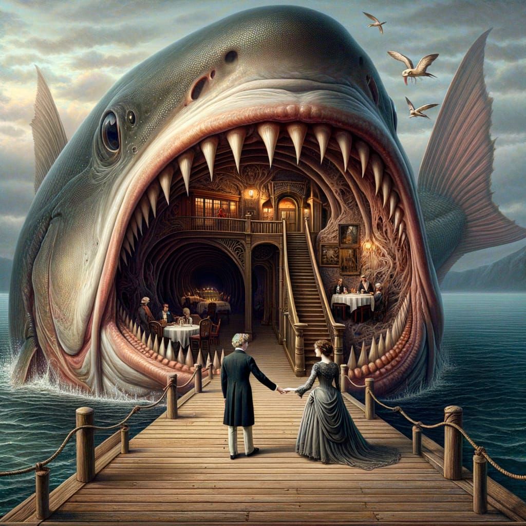 Surreal Restaurant Inside a Giant Fish's Mouth