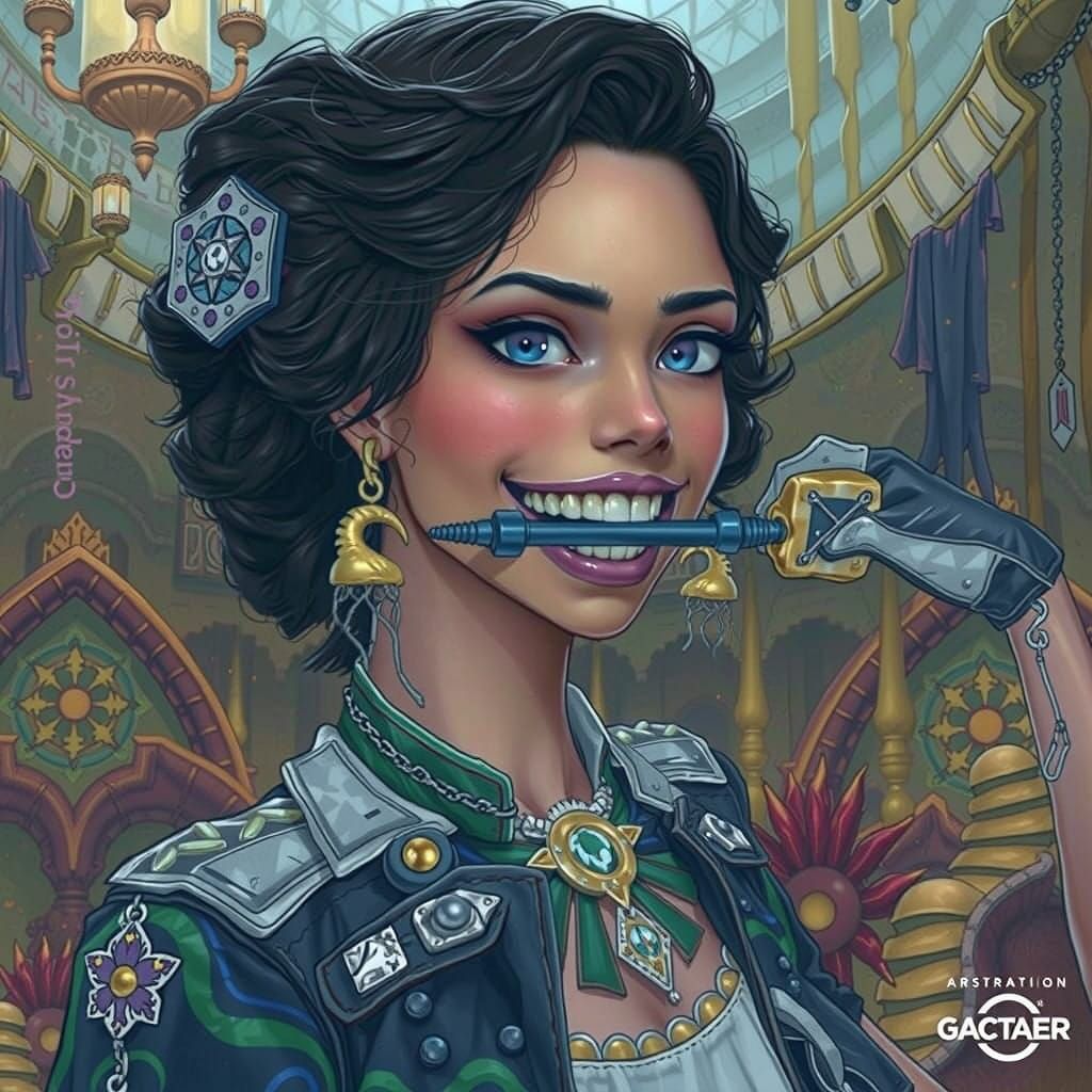 Fantasy Figure Bound by Mystical Industrial Chains