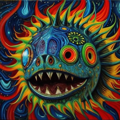Angler Fish Oil Painting in Pop Surrealism Style