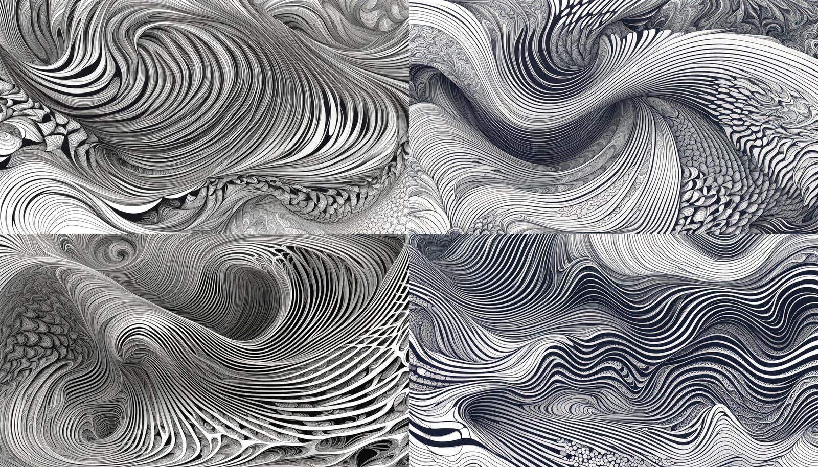 Abstract Vector Fractal Line Art in 3D