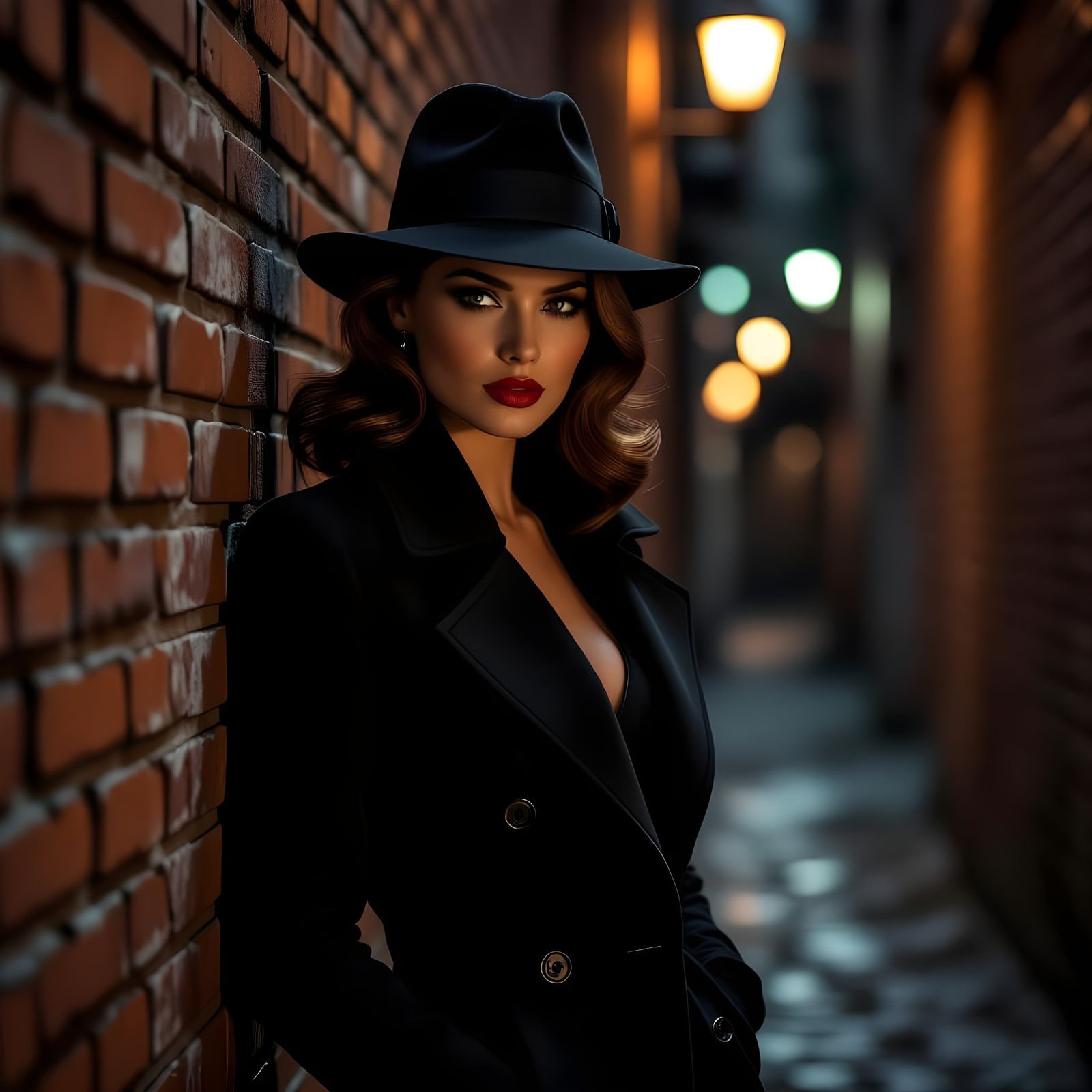 Femme Fatale in Film Noir Alleyway