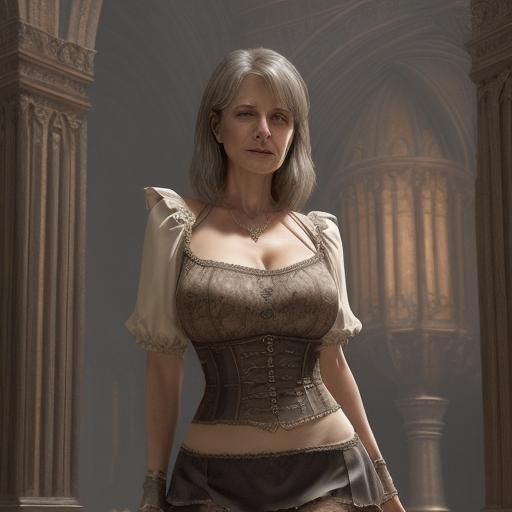 Cinematic Digital Painting of Middle-Aged Woman