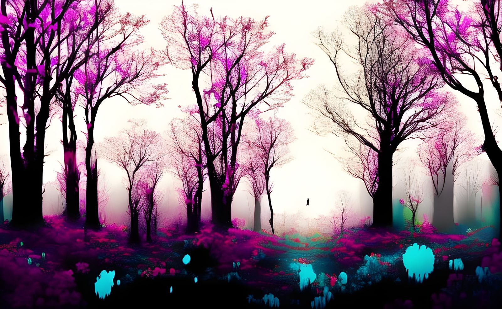 Blooming Spring Forest in Cinematic Modern Art Style