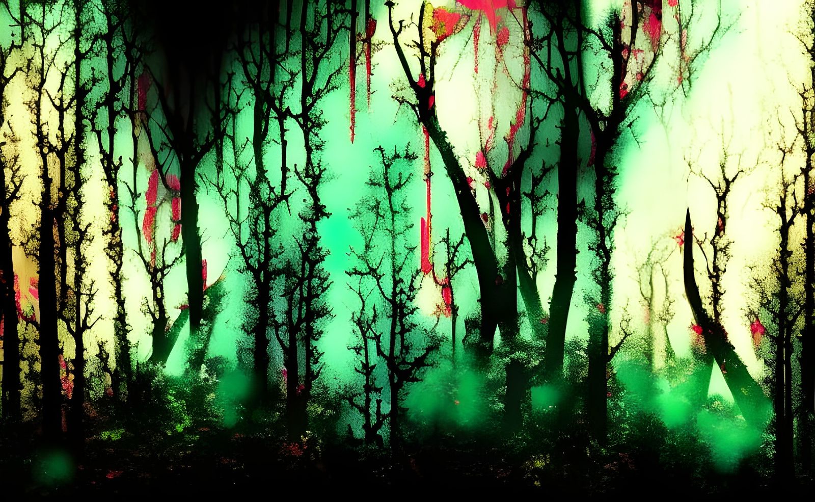 Blooming Spring Forest in Cinematic Modern Art Style