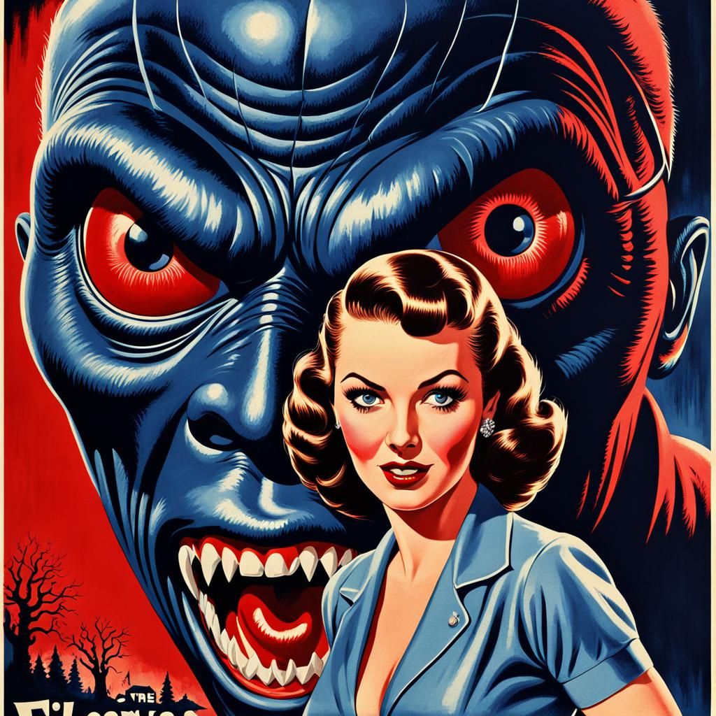 1950s B-Movie Horror Film Poster