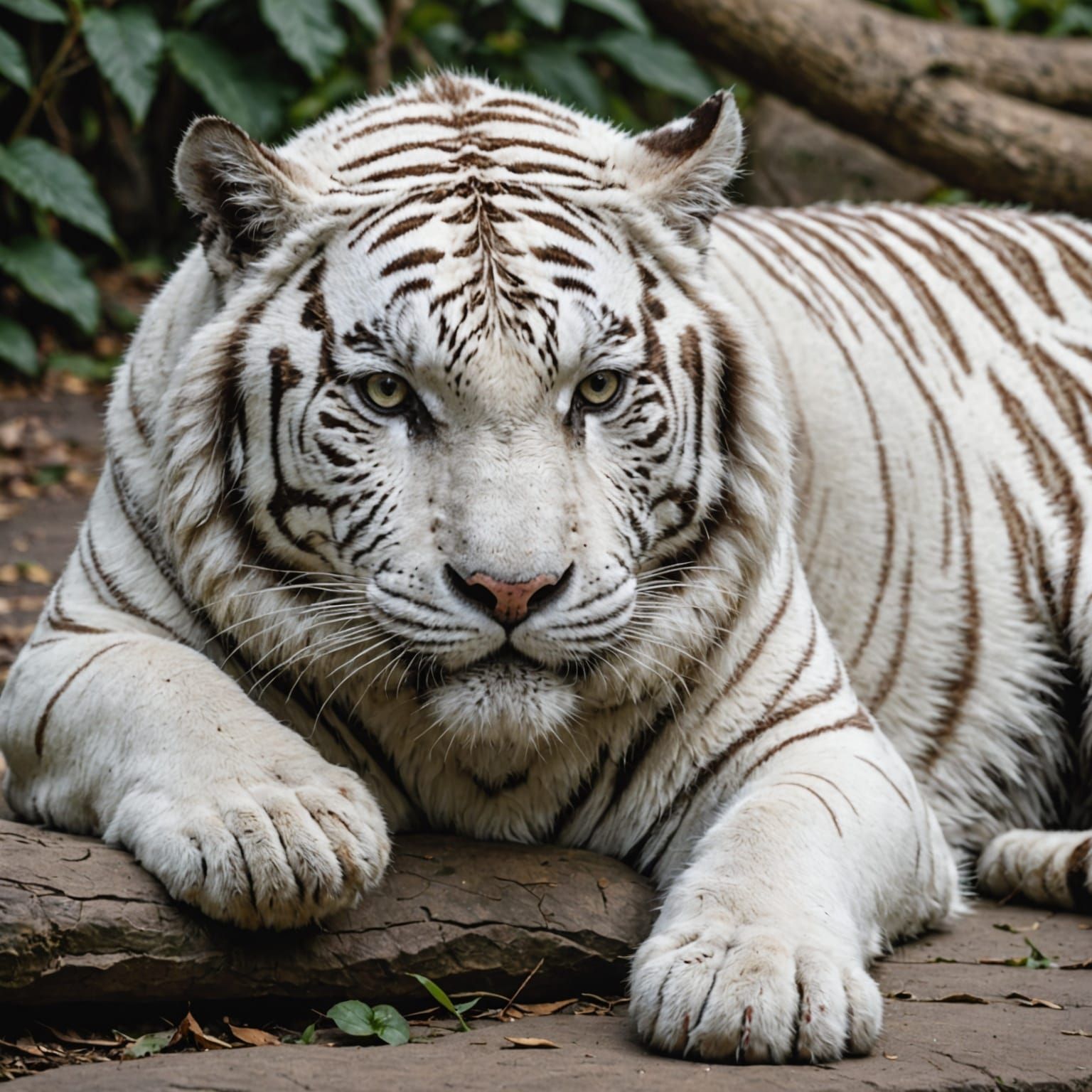 Regal White Tiger in a Majestic Landscape
