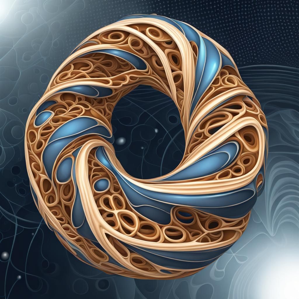 Abstract Pretzel in Space: Vector Fractal Art