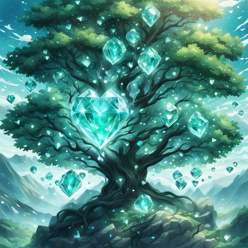 Crystal Life Tree with Diamond Shimmer, Anime Style