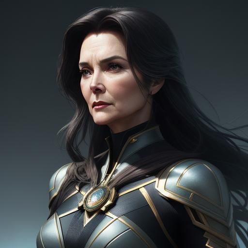 Illuminated Portrait in Art Nouveau Style