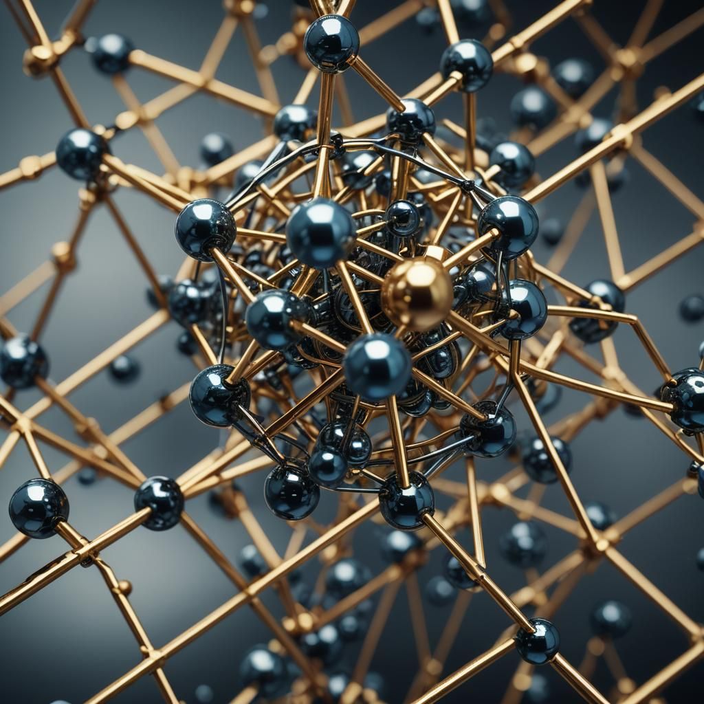 Macro Shot of Cubic Atom in Cinematic Style