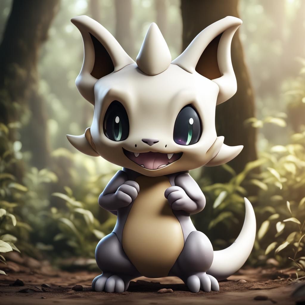 Hyperrealistic Cute Chibi Marowak: Detailed Digital Art