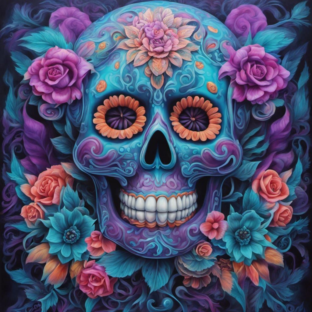 Botanical Día de los Muertos in Rococo Style