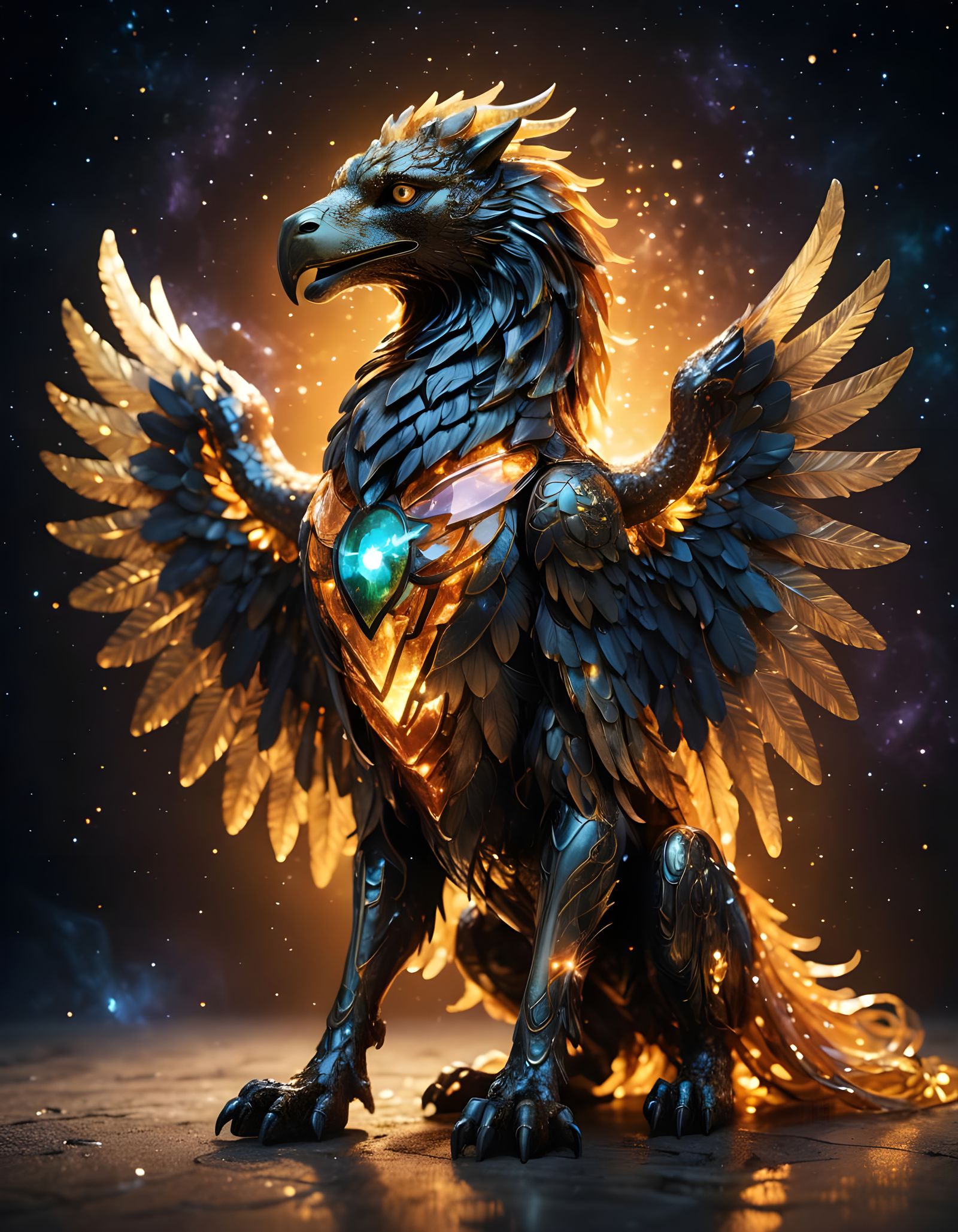 Luminous Griffin in Cosmic Space