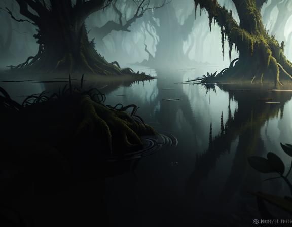 Bullywug in Misty Mangrove Swamp: 3D Game Art