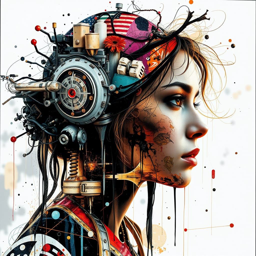 Surreal Double Exposure Collage Art with Vibrant Colors