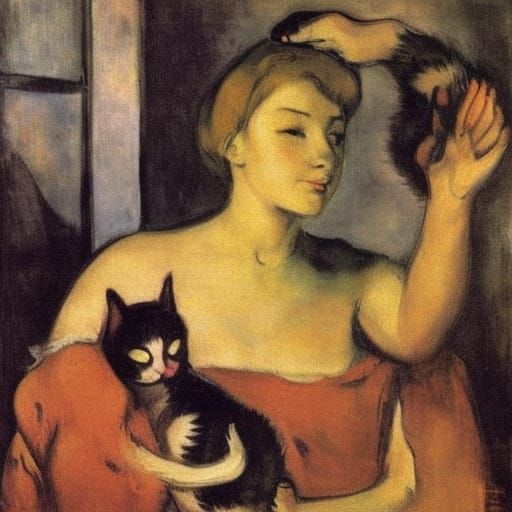 Cat Advocates for Peace in Renaissance Style