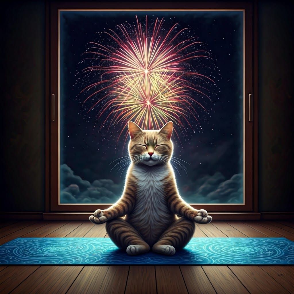 Surreal Meditation Scene in a Vibrant Dreamscape