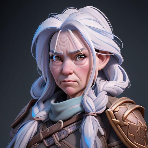 Dwarf Warrior Portrait in Hyperdetailed Style