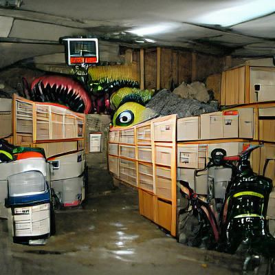 Nightmare Monster in Dark Basement