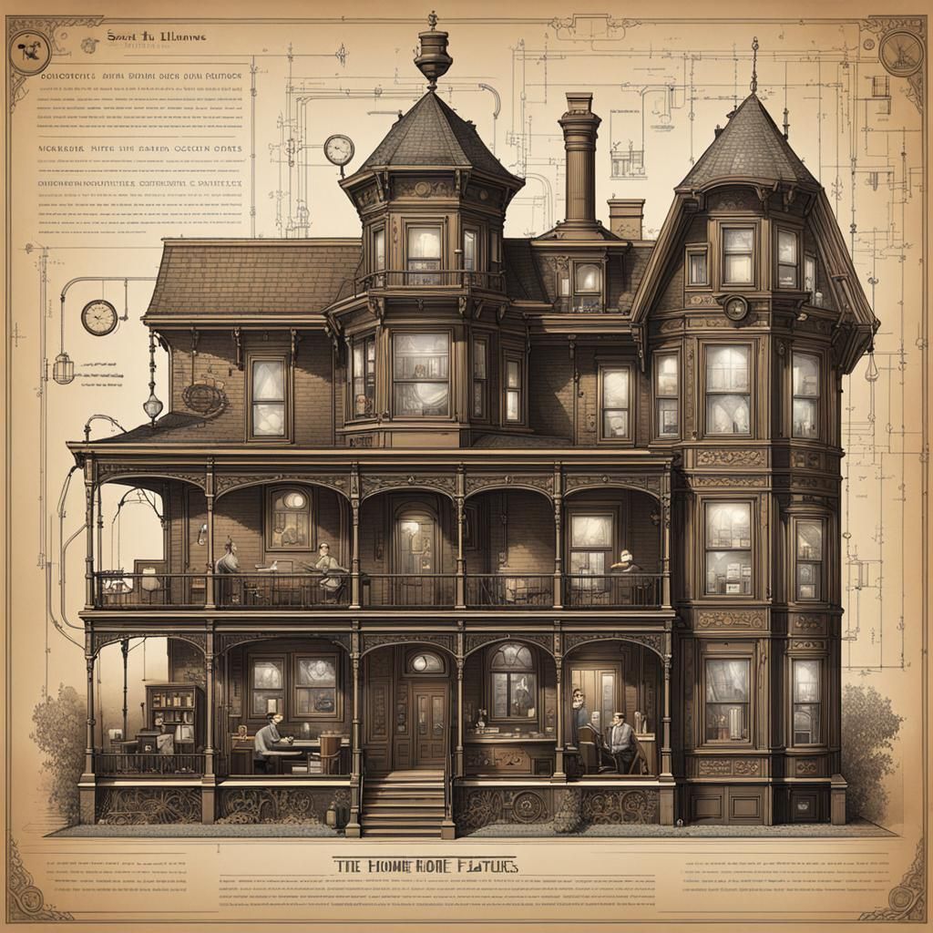 Smart Home: Victorian Steampunk Technical Blueprint