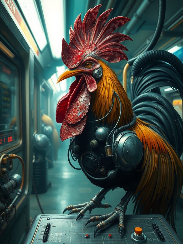 Dieselpunk Rooster Wreaks Havoc in Subway Station