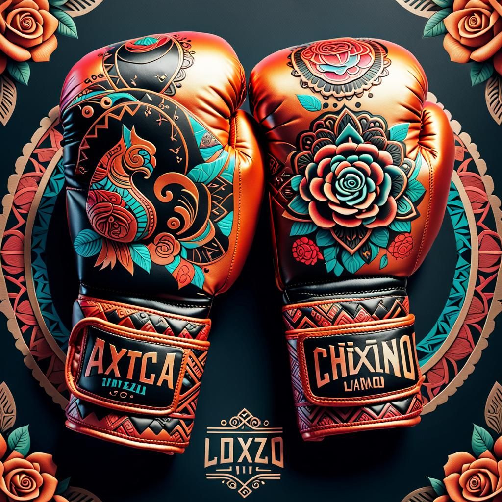 Chicano Art Boxing Gloves for Female Boxer