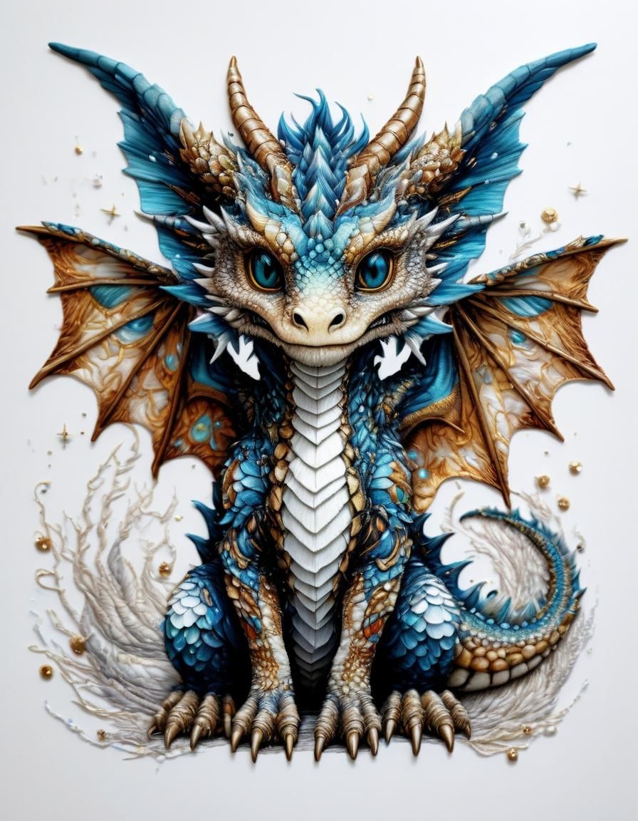 Cosmic Dragon Embroidered Artwork