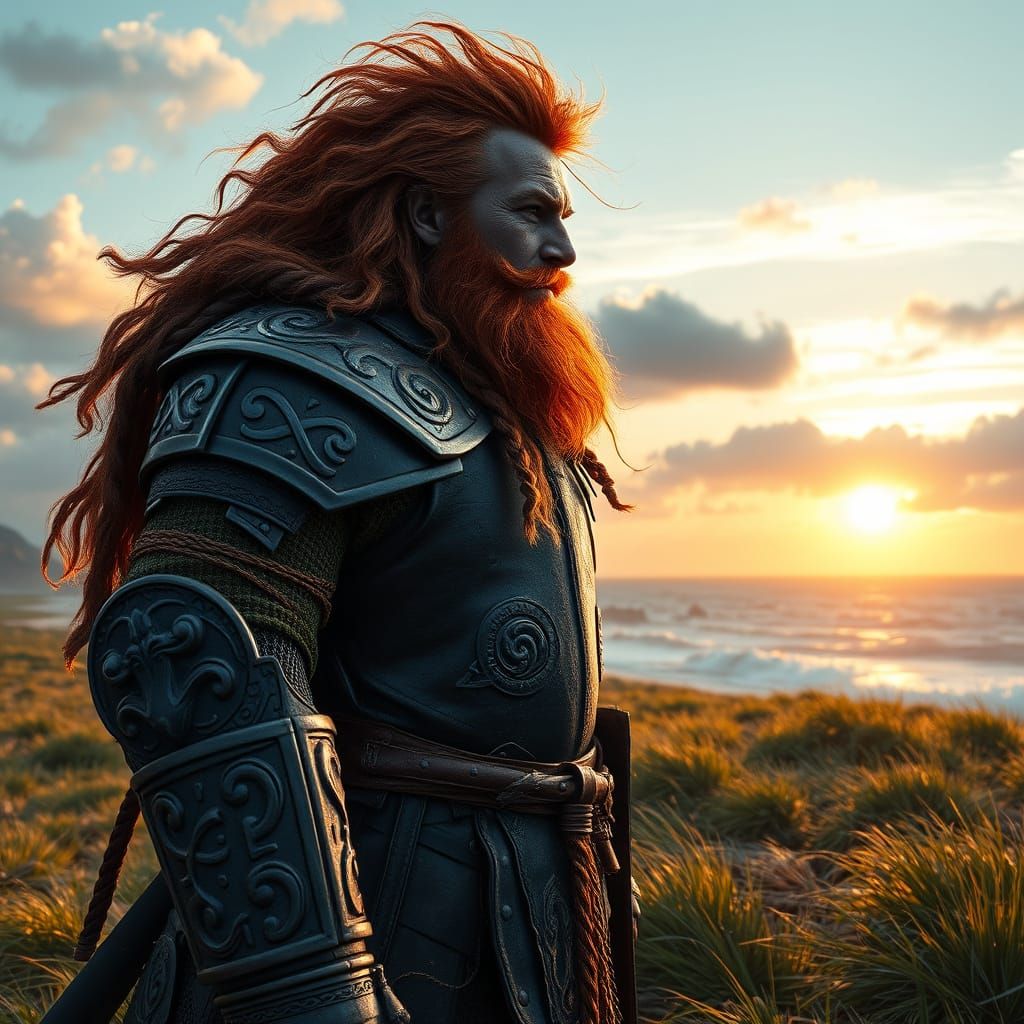 Gigantic Irish Warrior Surveys Battle-Scarred Landscape