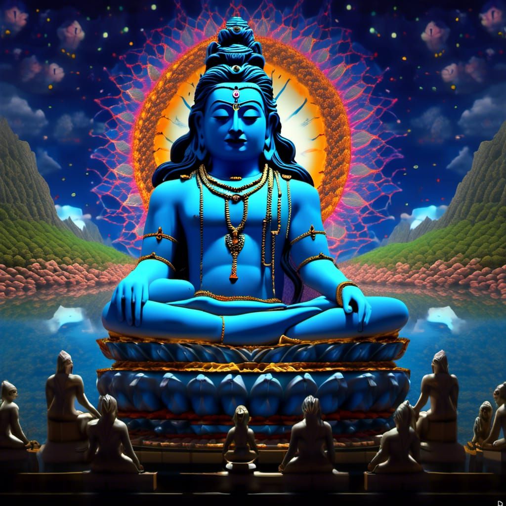 Lord Shiva in Hyperrealist Surrealism Style