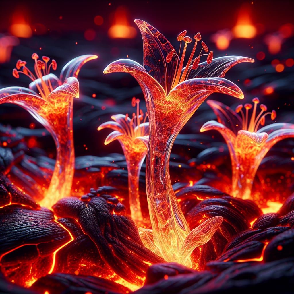 Lava Flowers Bloom in Molten Garden