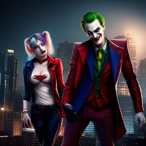 Joker and Harley Quinn in Digital Art
