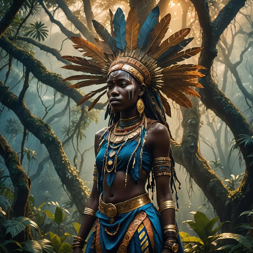 Mystical Ugandan Woman in Jungle Concept Art