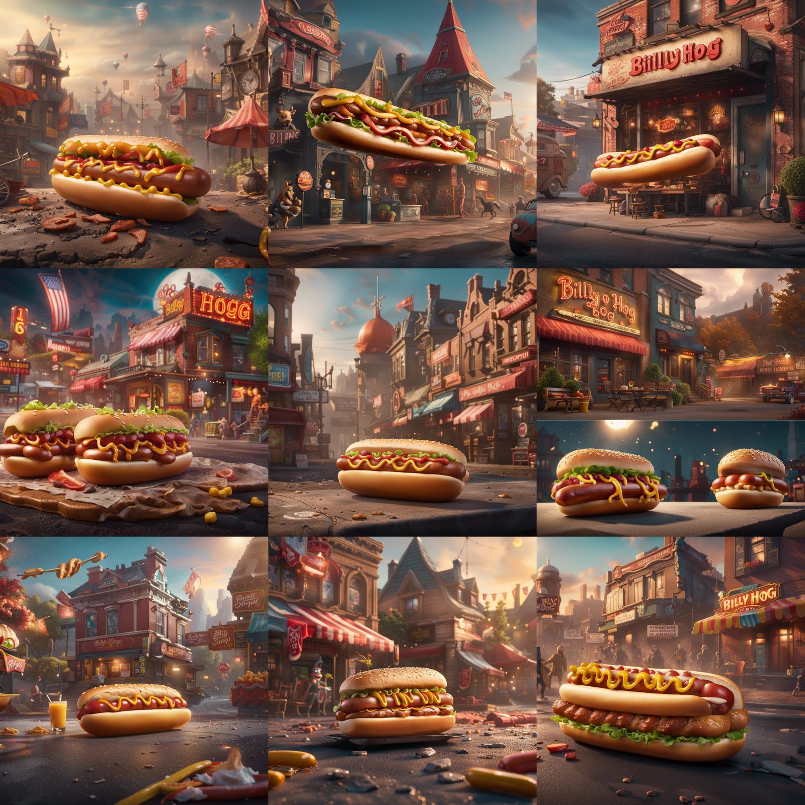 Fantastical Billy Hog Hot Dog Advertisement