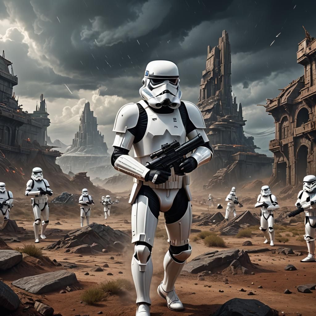 Detailed Matte Painting of a Stormtrooper