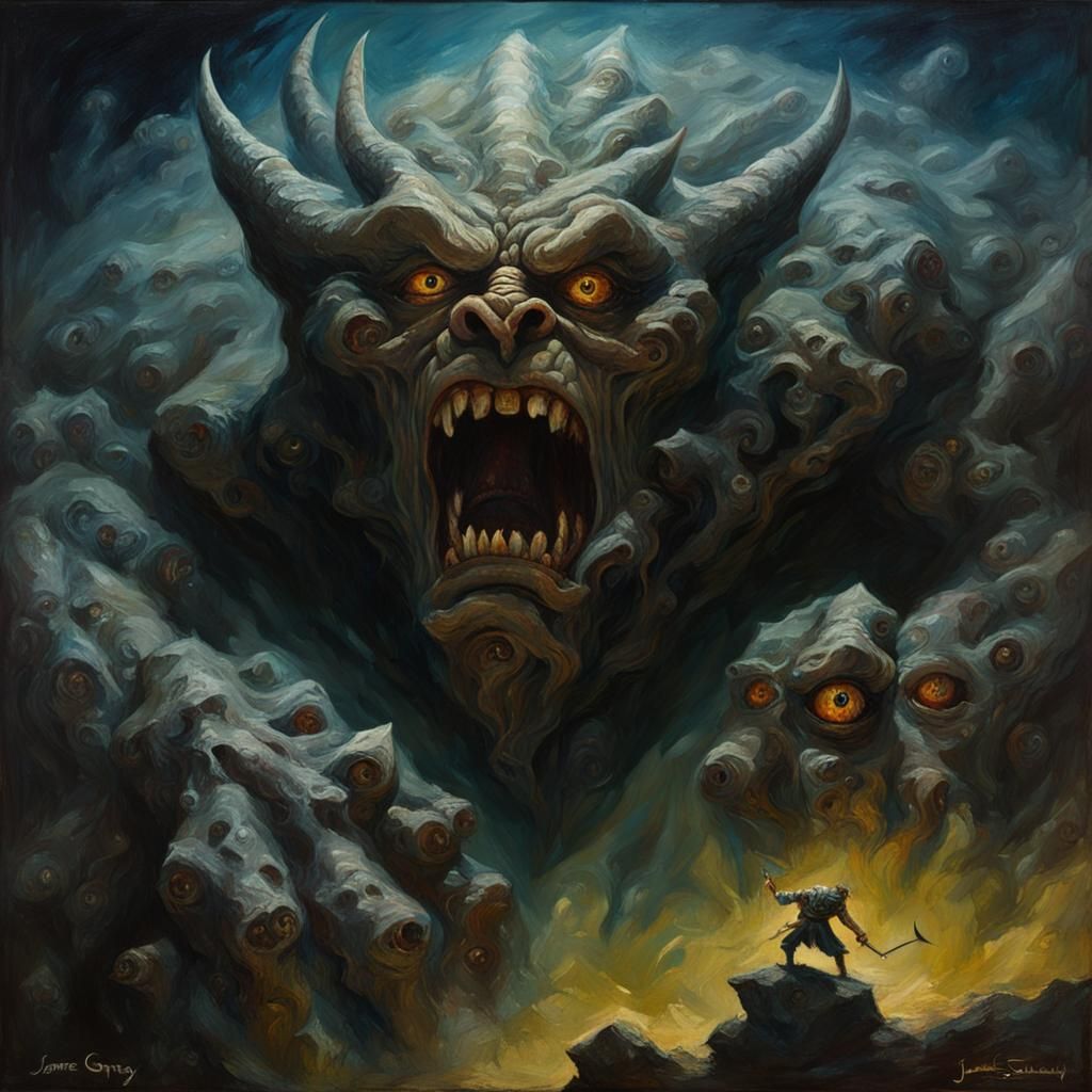 Menacing Many-Eyed Argus in the Dark