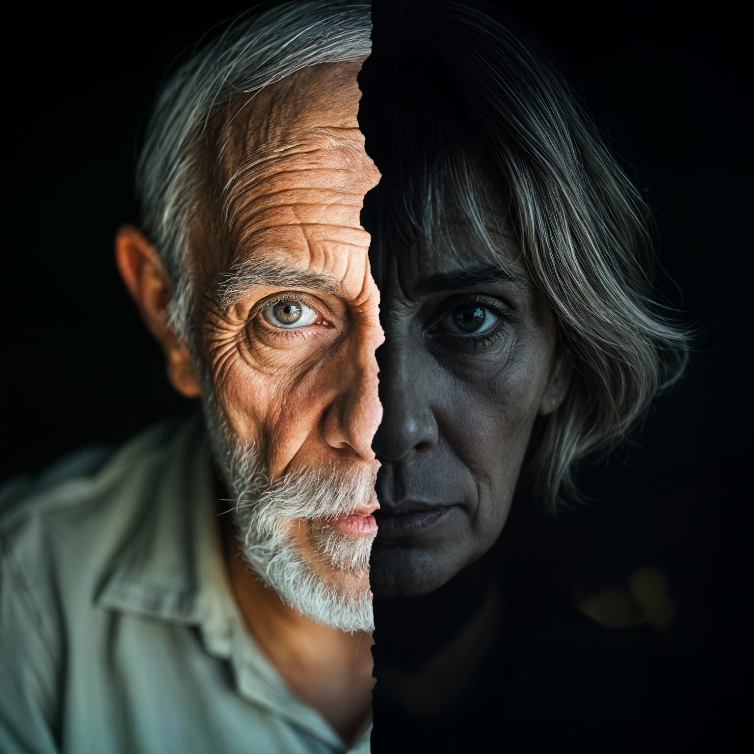 Life and Death: A Double Exposure Split Screen