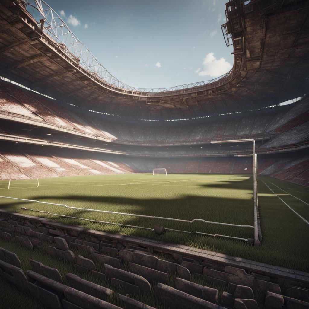 Abandoned soccer stadium