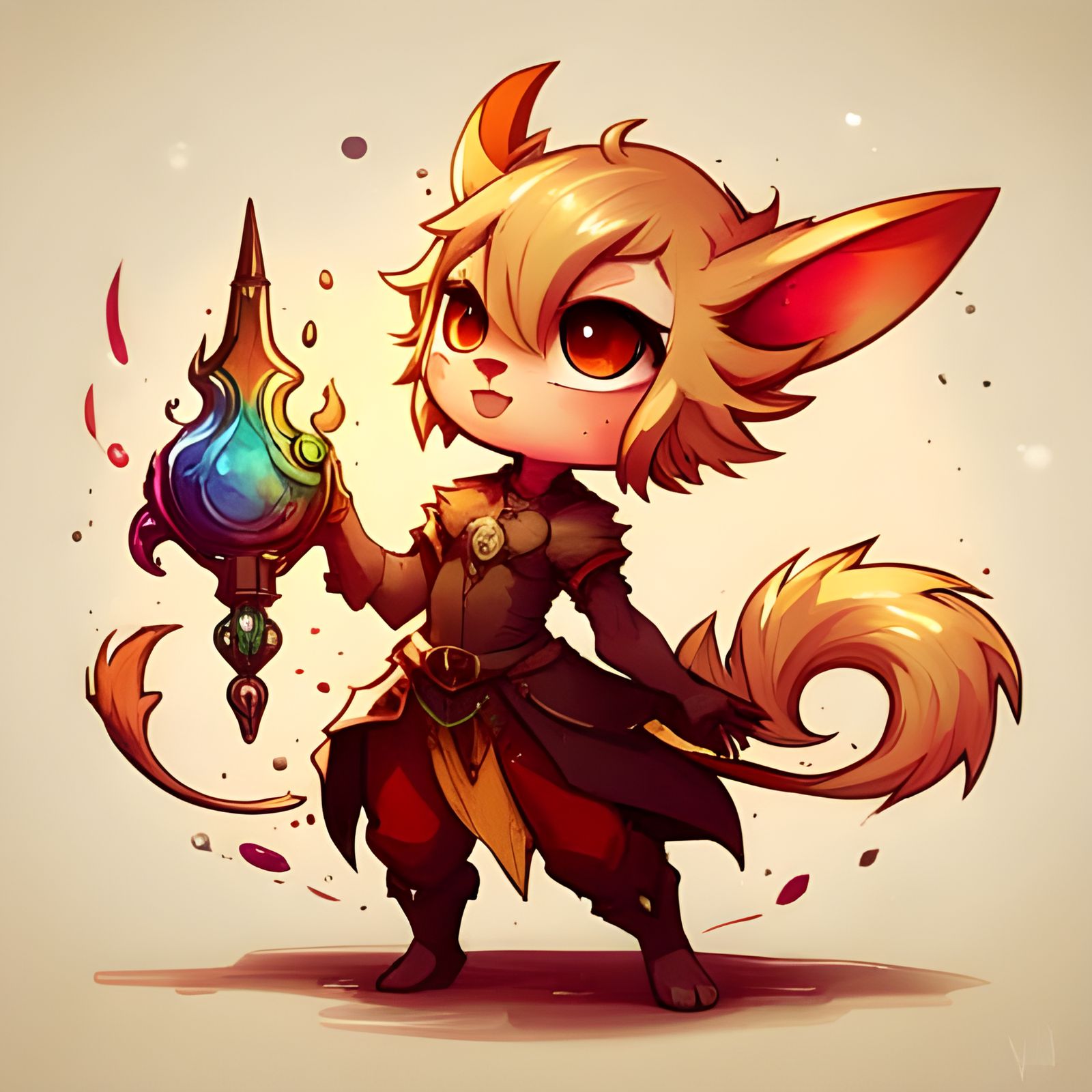Detailed Chibi Anthro Asmodeus Splash Art
