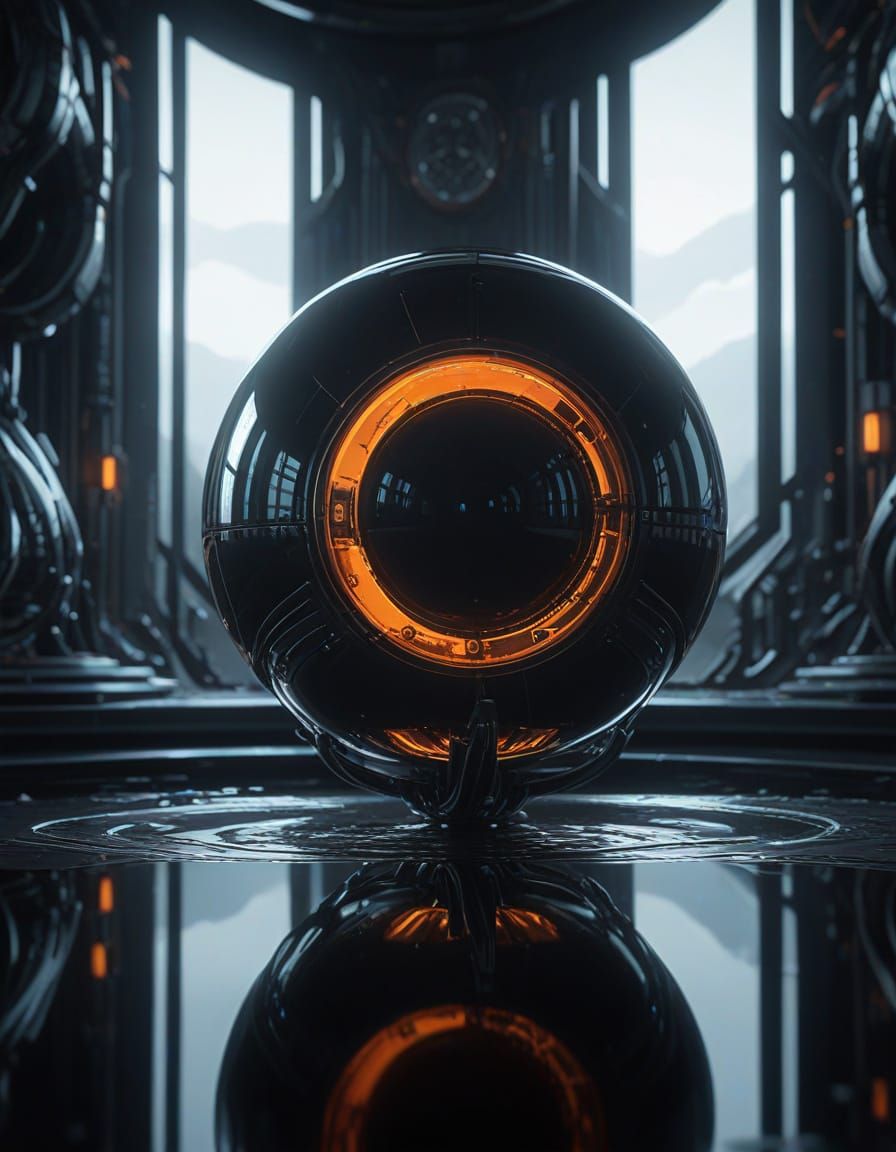 Epic Sci-Fi Scene with Fortune-Telling Magic 8-Ball