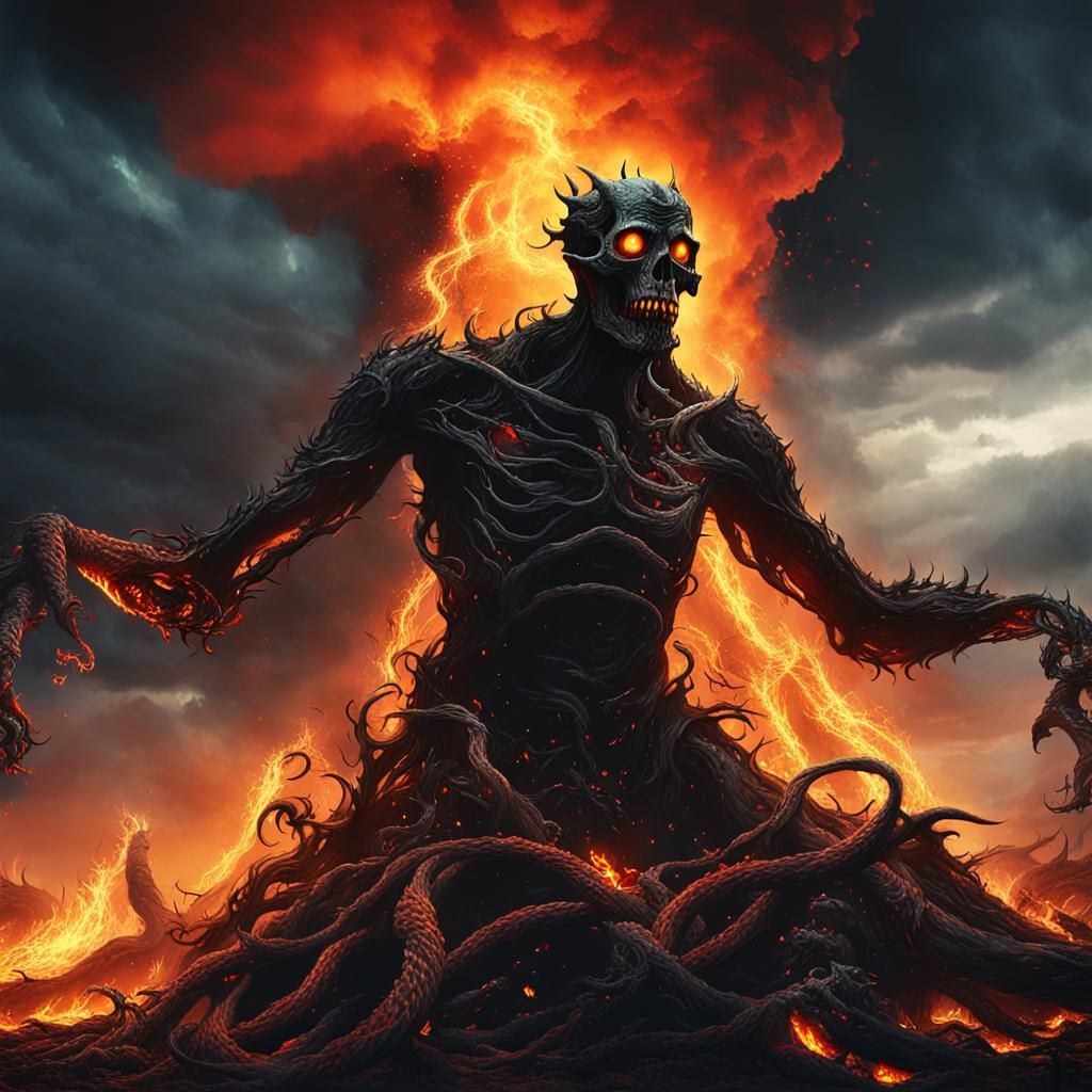 Ominous Apocalypse in Dark Fantasy Style