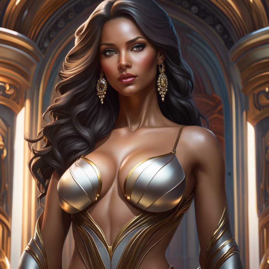 Stunning Undressed Goddess Portrait in Hyperrealistic Style