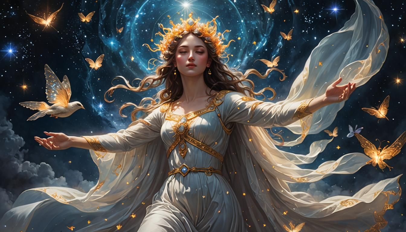 Goddess Psyche in Ethereal Dream Realm