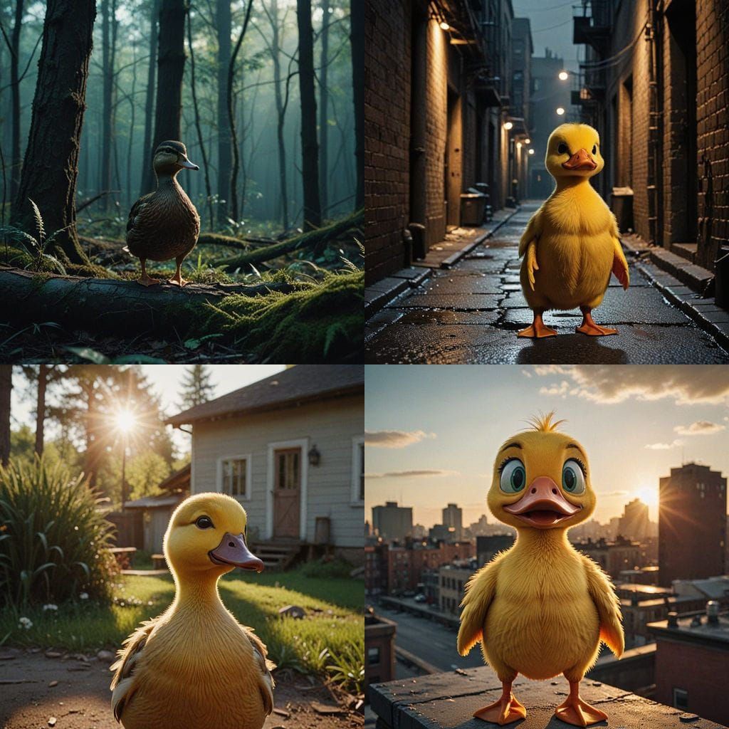 Tweety Duck in Cinematic Film Still